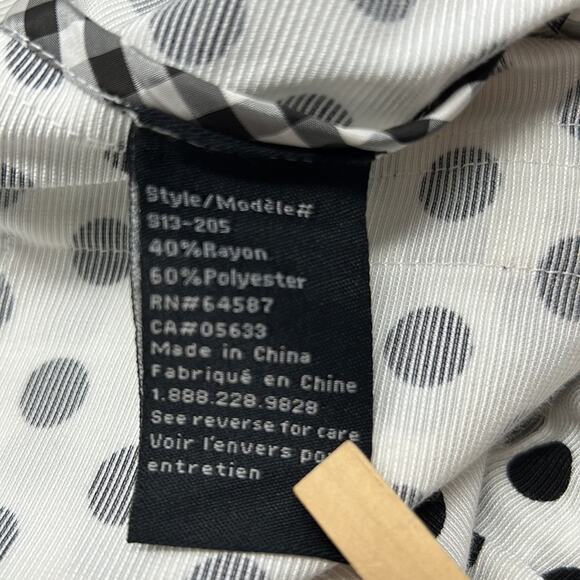 UBU Women's Black & White Polkadot Zip Top/Jacket/Blazer Size Large - Picture 11 of 15